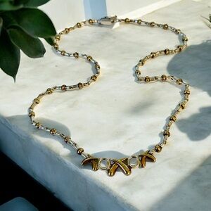 Vintage 14k Gold over Sterling Silver XO Link Necklace (24.7g)